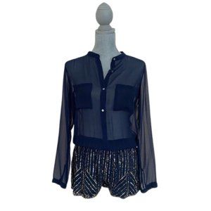 ZARA sequin short romper